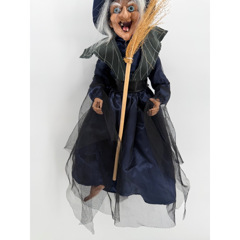 Ganz Hanging Witch Halloween Decor 21 Inch Spooky Flying with Broom - Picture 4 of 10